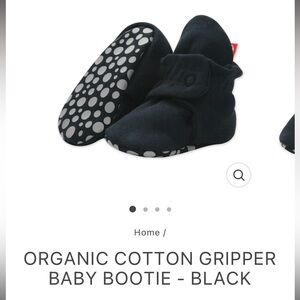 Zutano Fleece Gripper Baby Booties - black 12m - NWT